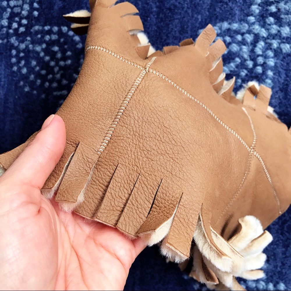 Real Leather/Fur Tan Unique Scarf 👌🏼 - Picture 3 of 4